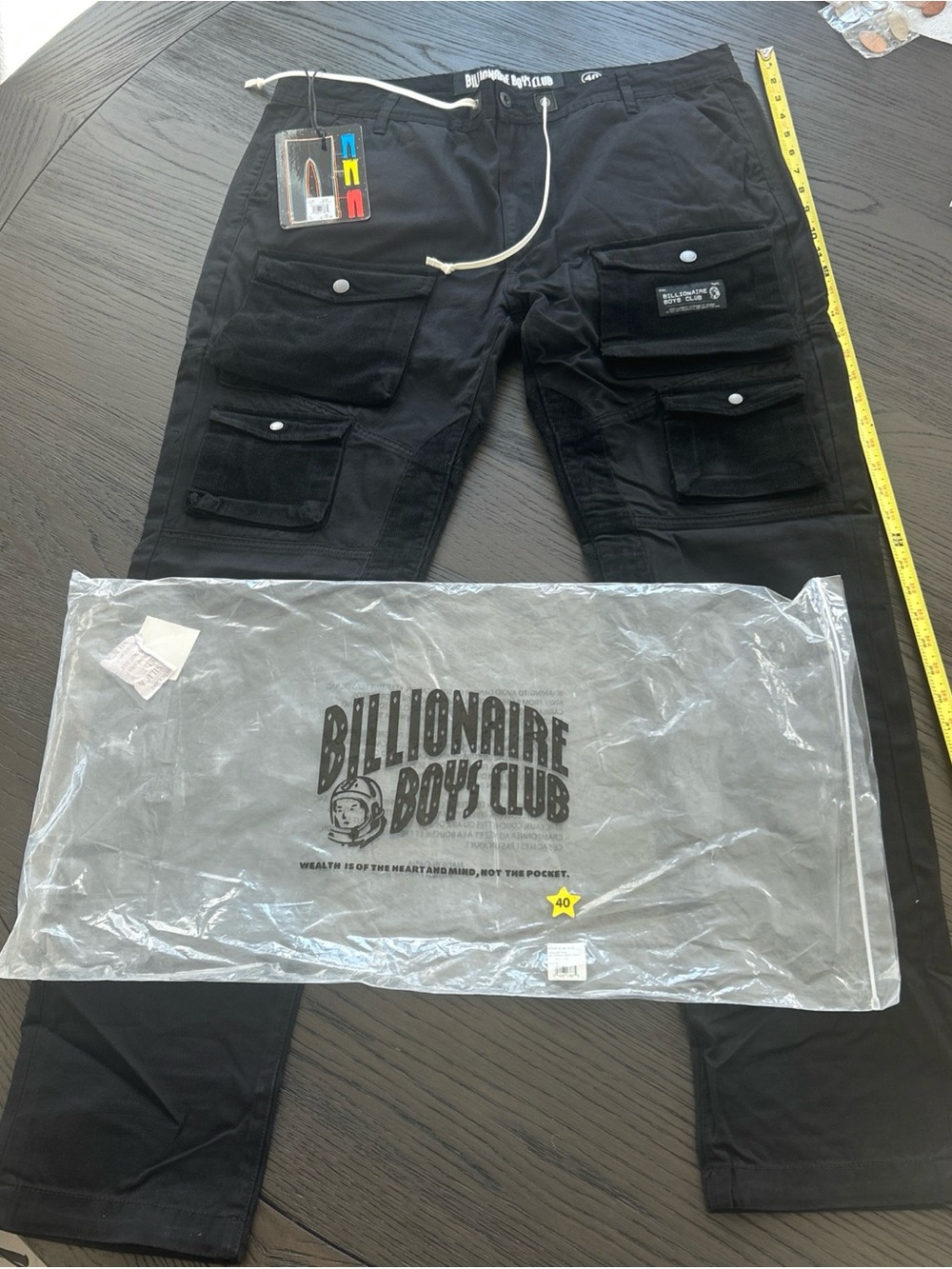 BBC Billionaire Boys Club BB Cargo Drop Pant Black Size 40 New NWT